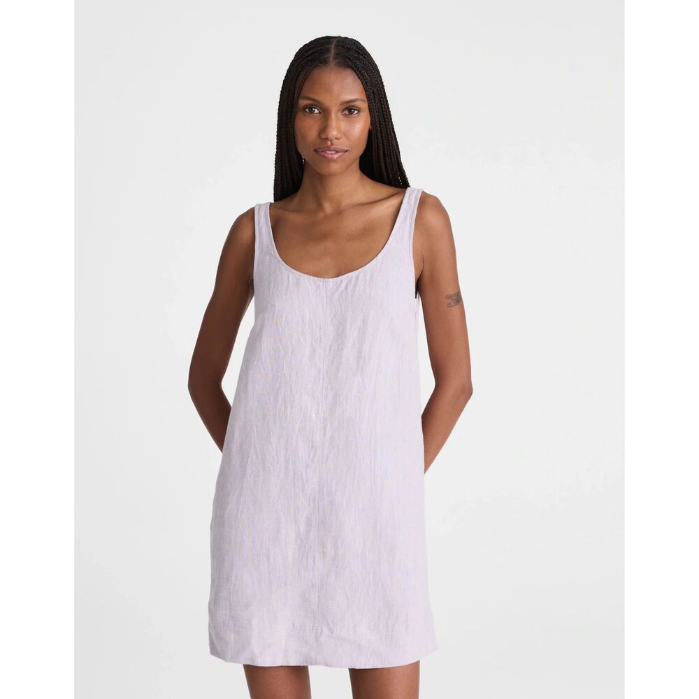 Madewell Scoopneck Mini Shift Dress in 100% Linen XS NWT